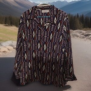Donkenny Women's Geometric Button Down Shirt - Multicolor great condition.